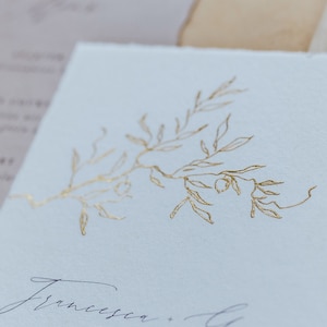 gold foil wedding invite