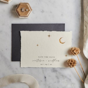 Celestial Save the Date / Save the Date / Moon and Stars Save the Date / Sterren bruiloftsuitnodiging / Minimale Save the Date / Save the Date-kaarten