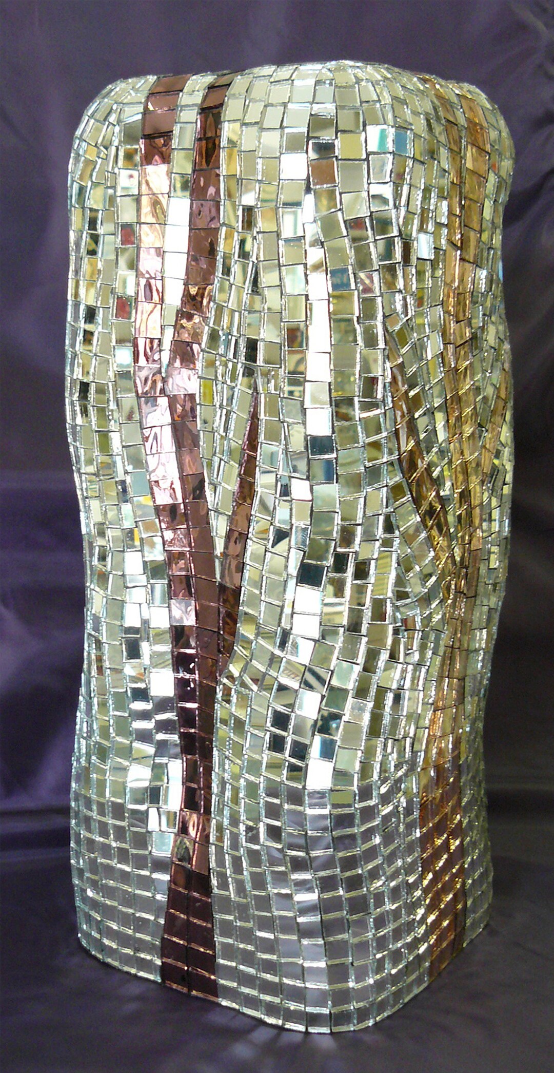 Mirror Mosaic Vase lines of Light Etsy