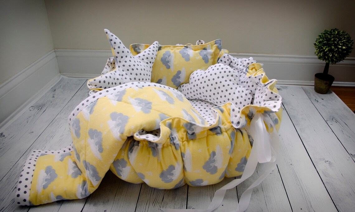 Reversible Bed Nest With Matching Blanket and Pillows Etsy