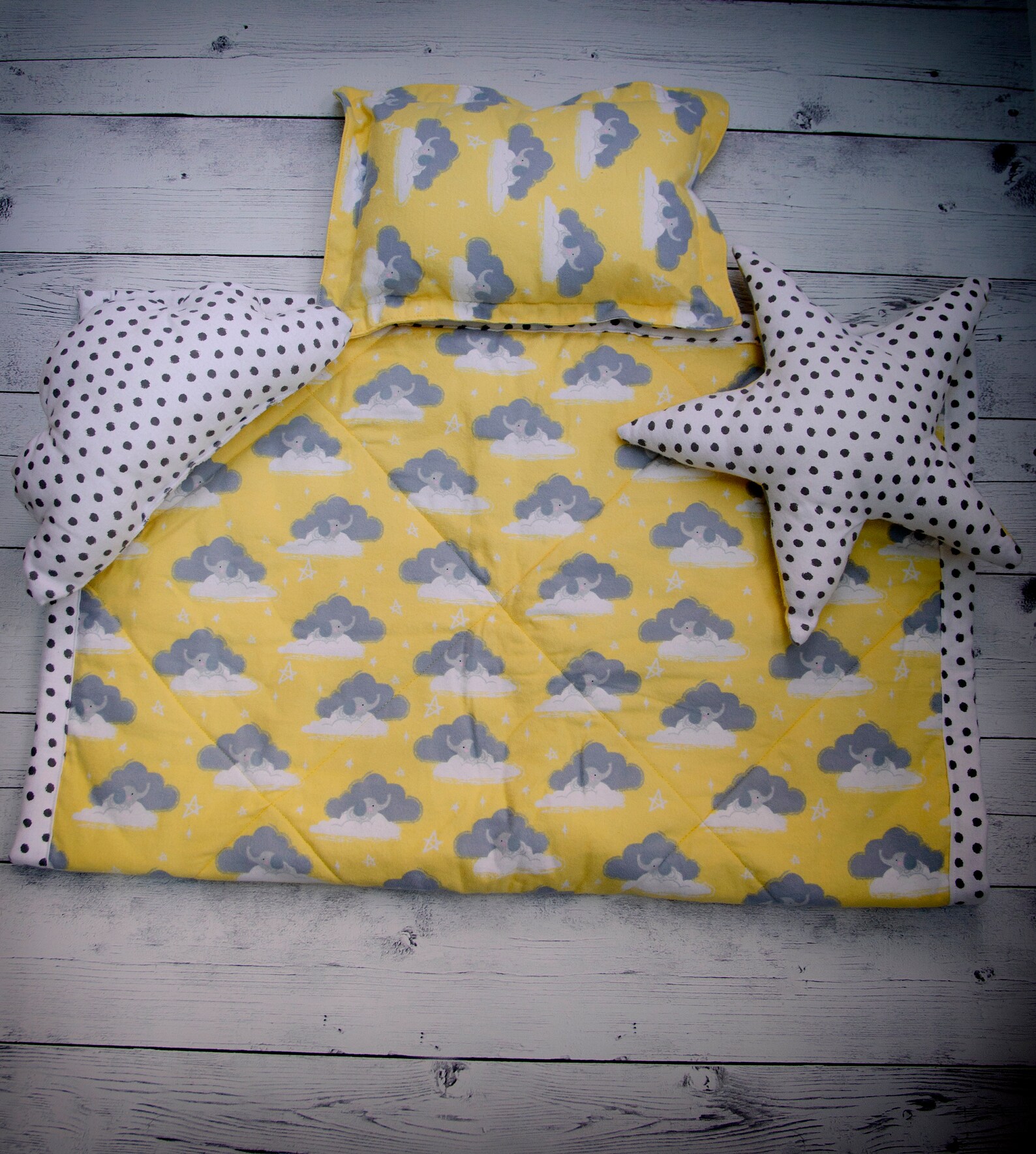 Reversible Bed Nest With Matching Blanket and Pillows Etsy