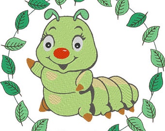 Diseño de bordado oruga
