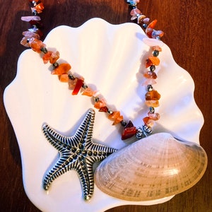 Seashell Beaded Necklace Beach Jewelry Shell Necklace