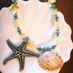 Seashell Beaded Necklace Beach Jewelry Shell Necklace