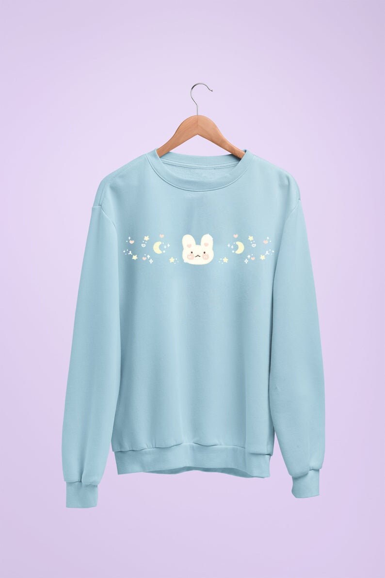 pastel blue sweater
