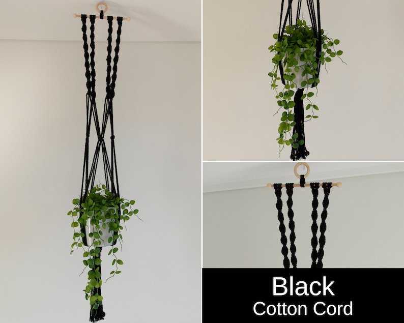 PLANT HANGER dowel wood rod macrame hanging planter Etsy