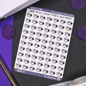 Mini adesivos para lembrete de medicamentos - Querida, você esqueceu de tomar seus remédios?