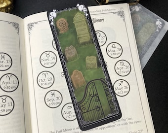 Friedhof Lesezeichen mit sarkastischen Gräbern