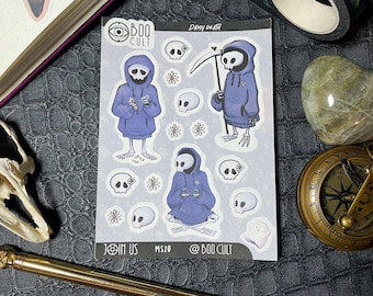 Gänseblümchen Tod (Daisy Death) Aufkleber für Planer, Journaling, Junk Journals, Scrapbooks, und Kalender