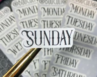 Tages Aufkleber für Planer, Journaling, Junk Journals, Scrapbooks und Kalender