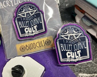 Ich trete ein Bullet Journal Cult Acryl Pin Anstecker mit Gummistopper