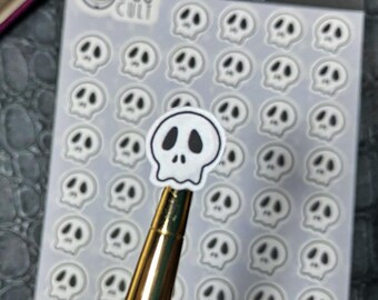 Mini Skulls Aufkleber Blätter für Planer, Journaling, Junk Journals, Scrapbooks, und Kalender