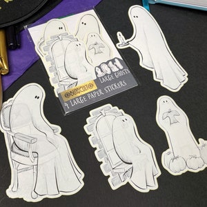 Grands autocollants en papier fantômes tristes pour agendas et albums de scrapbooking