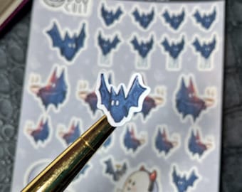 Mini Fledermäuse und Geister Sticker Bögen für Planer, Journaling, Junk Journals, Scrapbooks und Kalender