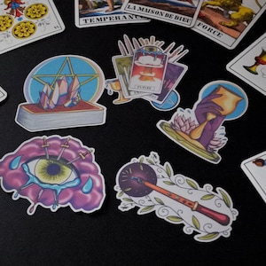 Pegatinas de Tarot en papel adhesivo brillante (juego de 5 pegatinas)