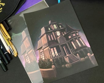 They Say It's Haunted- A5 Haunted House Art Print