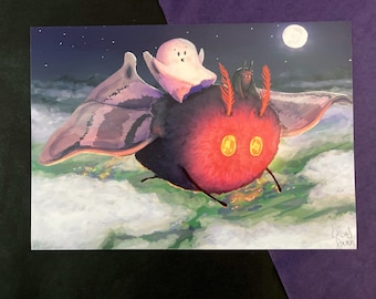 Mothman Takes to the Skies A5 Kunstdruck