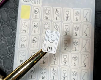 Tarot Tage der Woche Sticker Seiten für Planer, Journaling, Junk Journals, Scrapbooks, und Kalender