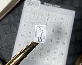 Tarotzahlen Aufkleber für Planer, Journaling, Junk Journals, Scrapbooks und Kalender