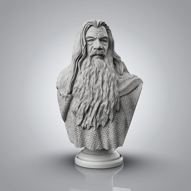 Gandalf Lord of the Rings 3D Printed Bust 3DElitePrints | Etsy