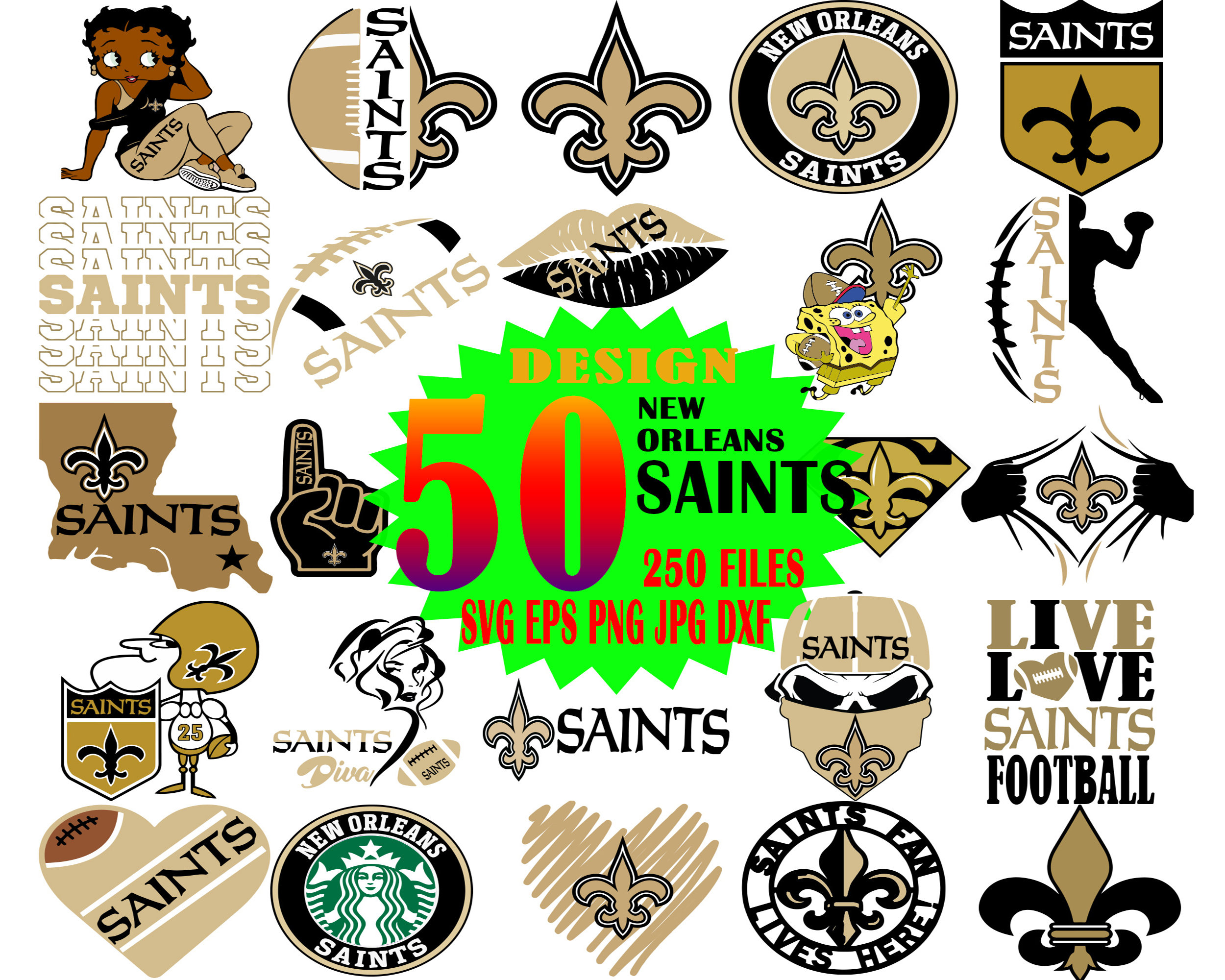 New Orleans Saints SVG Saints SVG Bundle Nfl Team SVG File Etsy