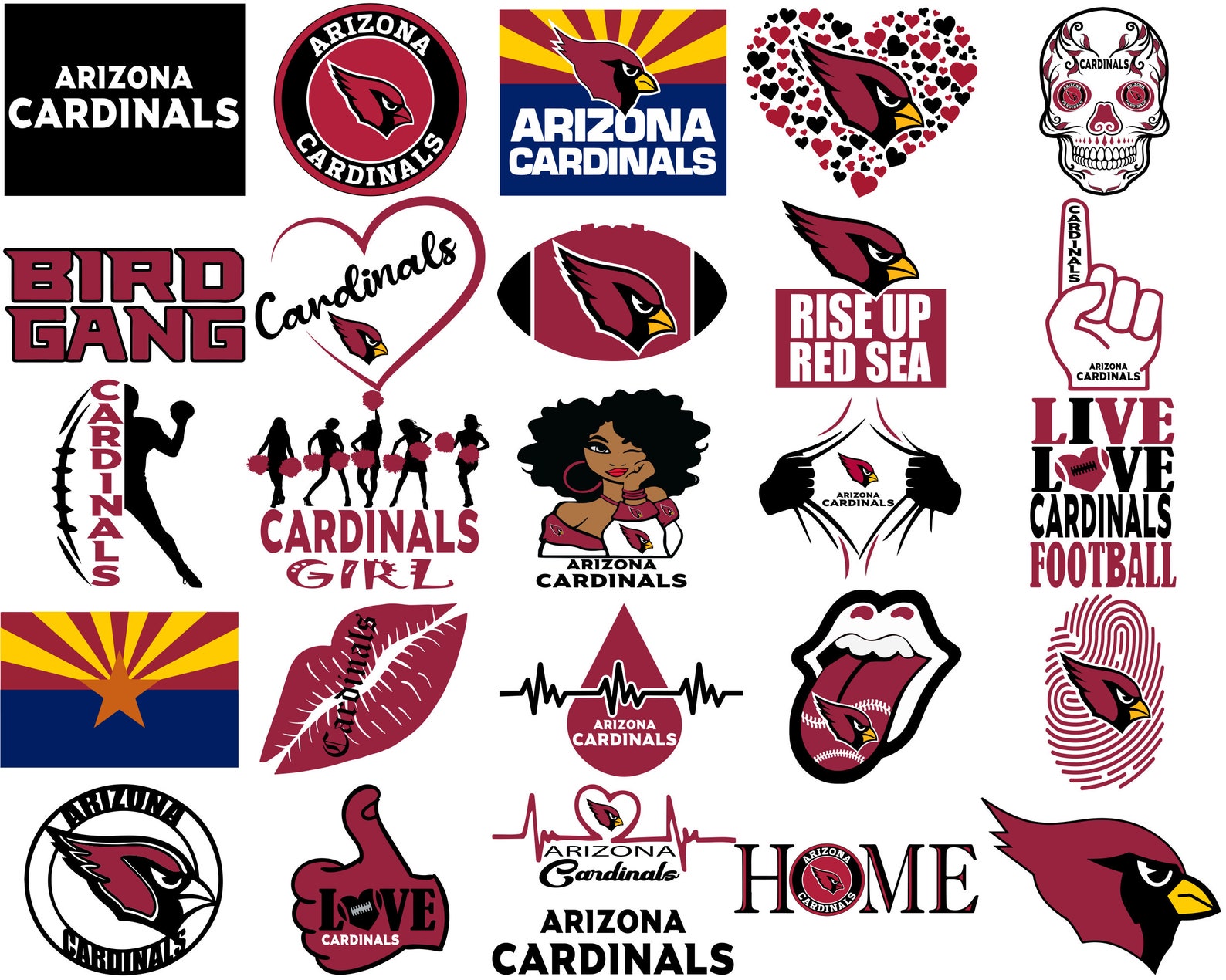Arizona Cardinals SVG files Cardinals football logo SVG PNG | Etsy