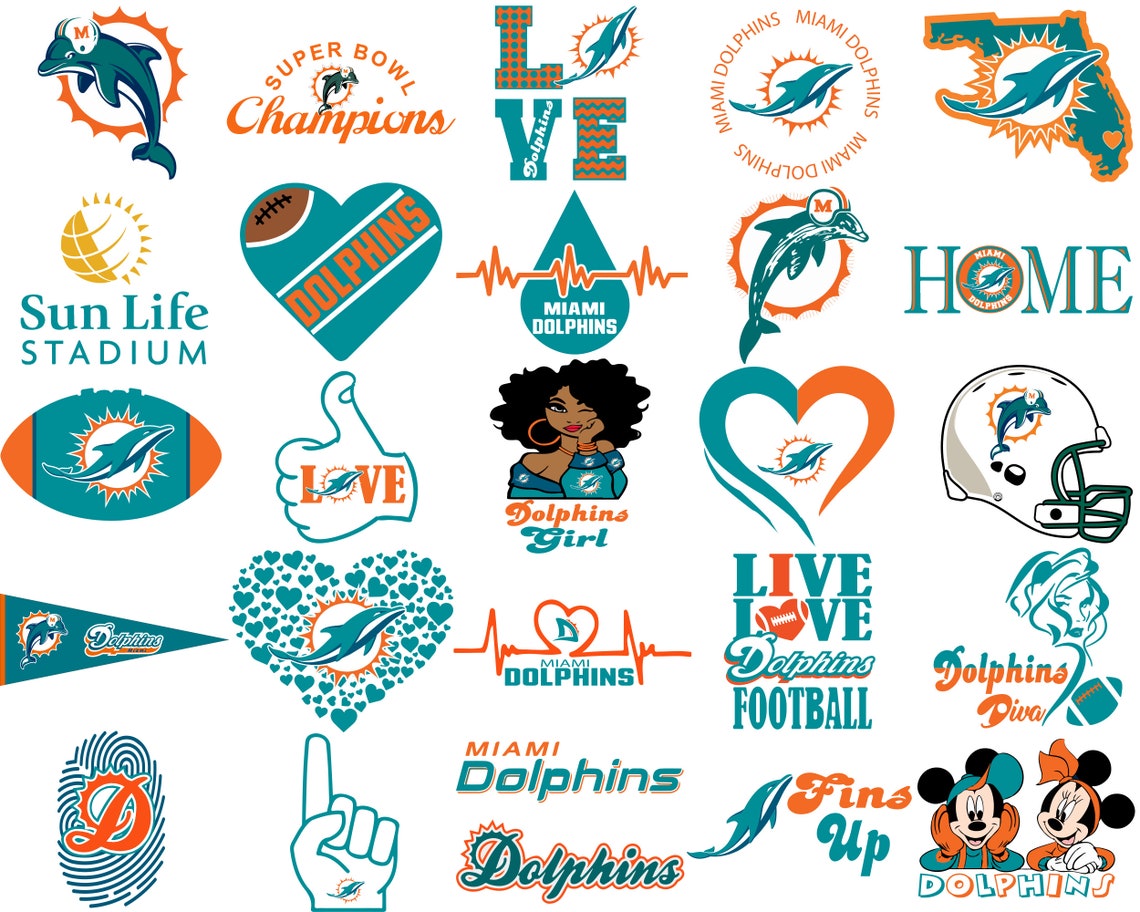 Miami Dolphins SVG file Dolphins logo SVG for cricut Nfl | Etsy