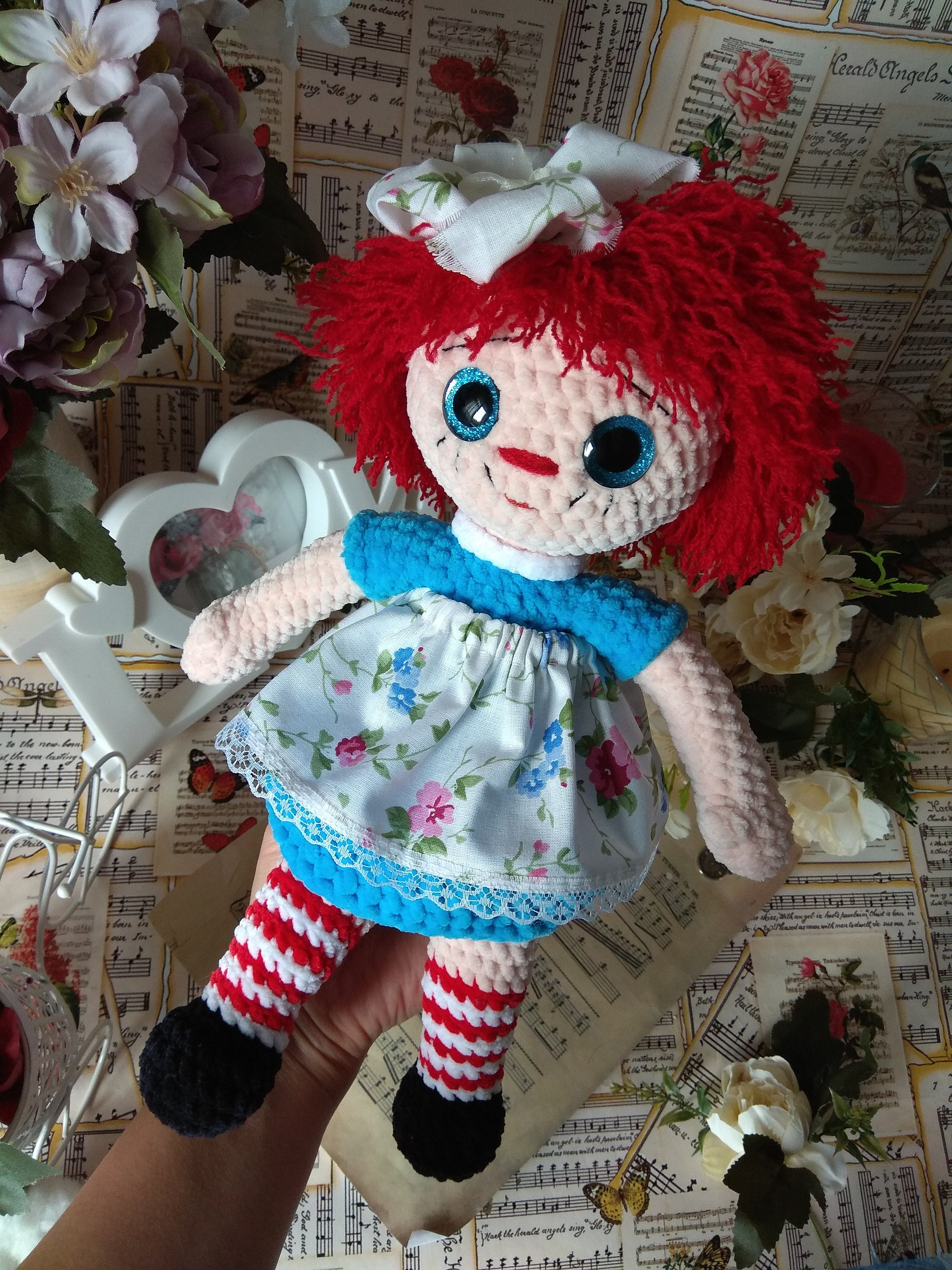 Crochet Doll Pattern Raggedy Ann Amigurumi Doll Pattern Etsy Canada
