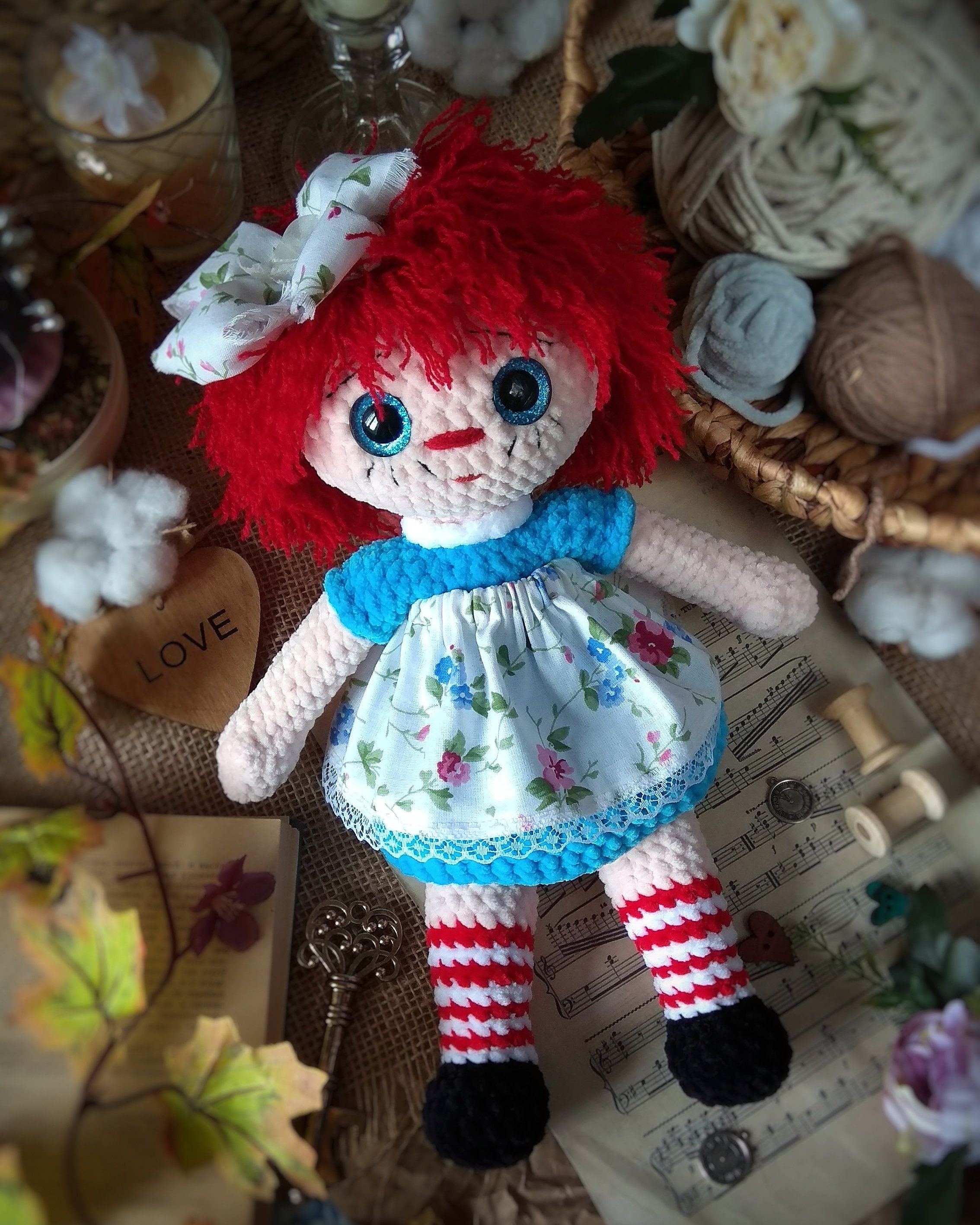 Crochet doll pattern Raggedy Ann Amigurumi doll pattern Etsy