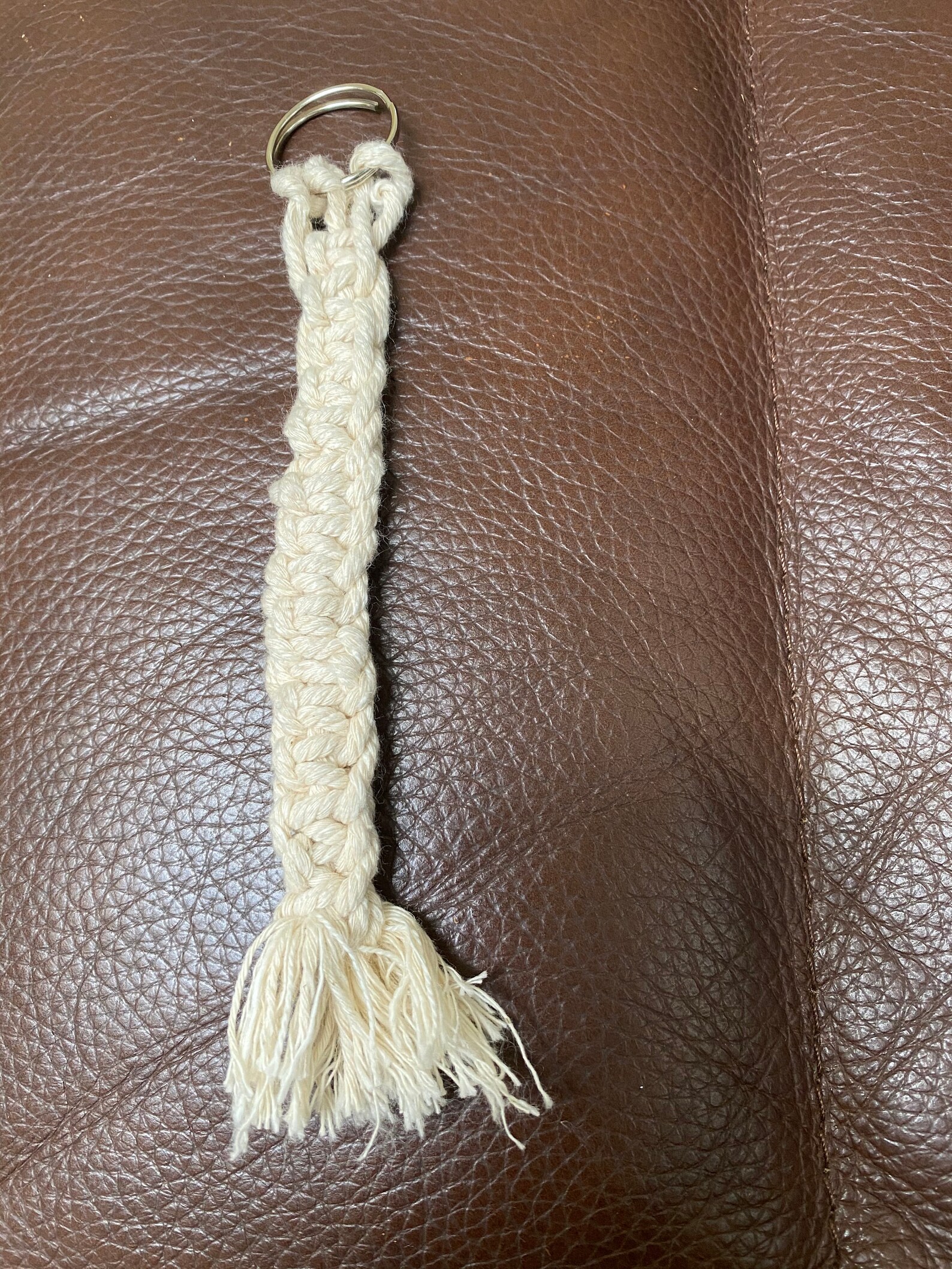 Macrame full square knot key ring Etsy