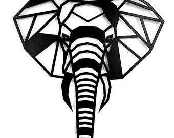 Olifant - Elephant - Wood - Wall Decoration - Wooden Animal Head - Houten Dierenkop - Decoration for on the wall!