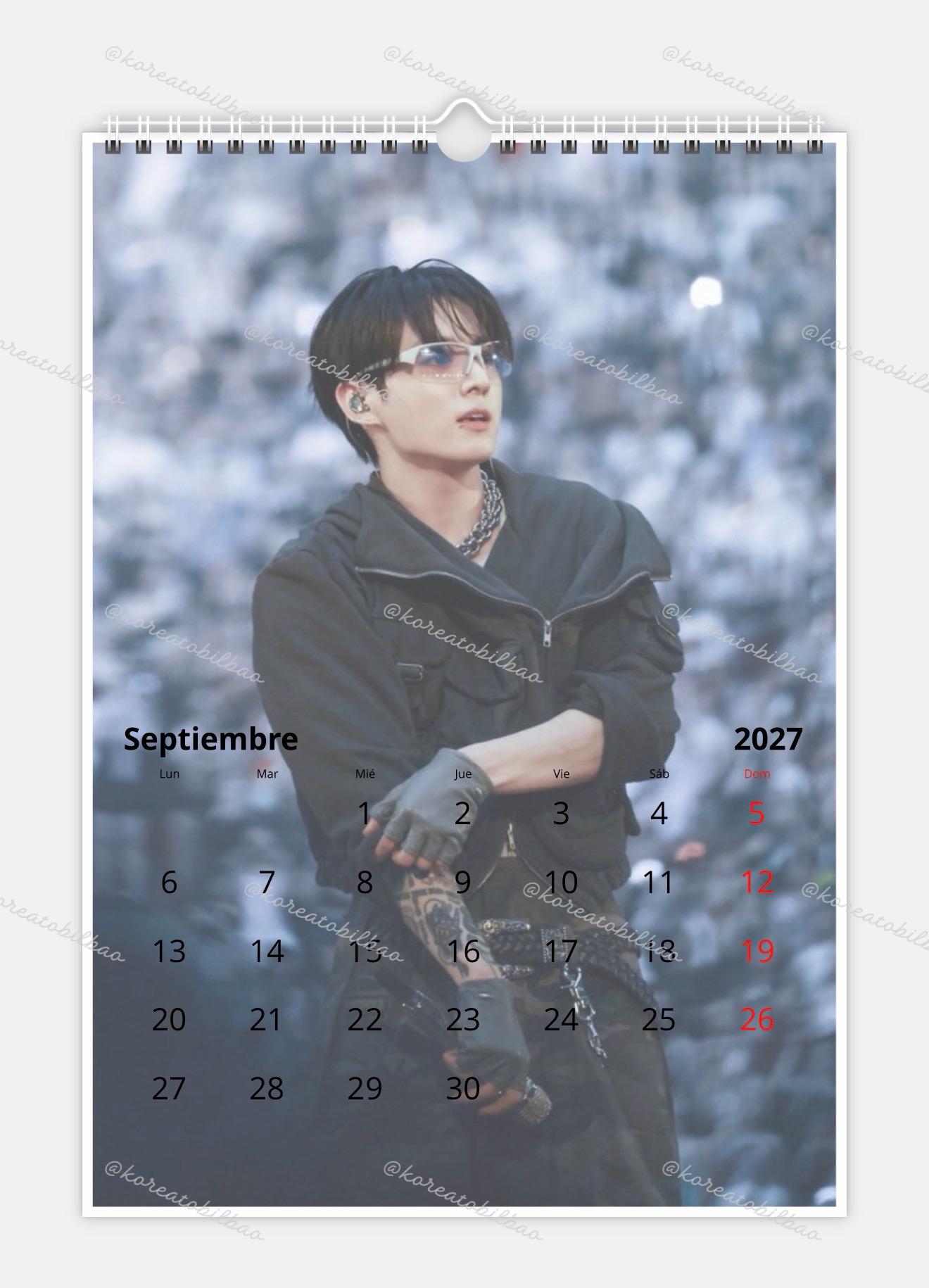 Jung Kook Tour Calendar BTS JK 2027 Calendar - Etsy
