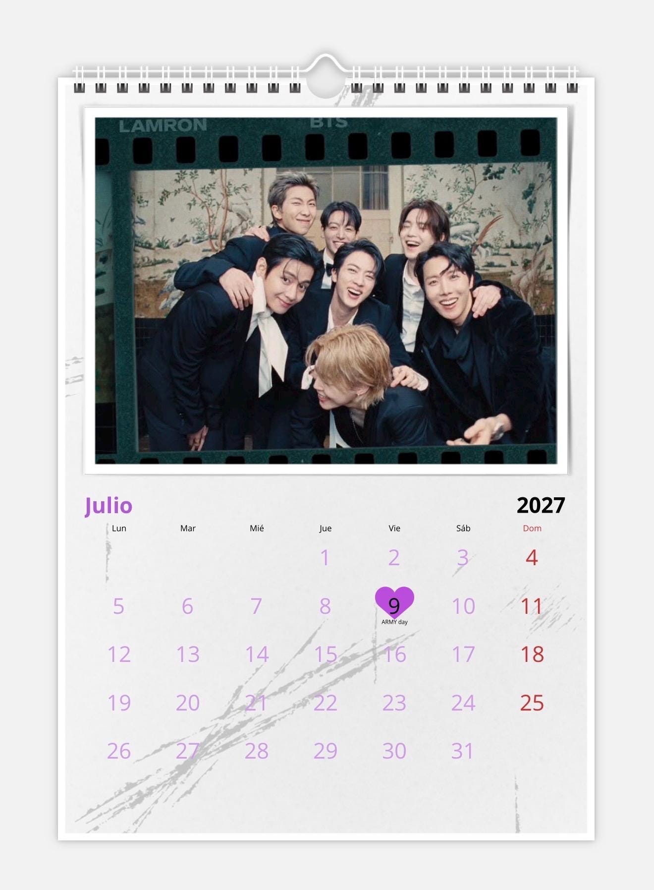 BTS 2027 Wall Calendar, A4 Calendar - Etsy