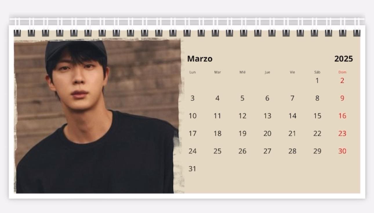 Jin 2025 Calendar BTS Calendar - Etsy