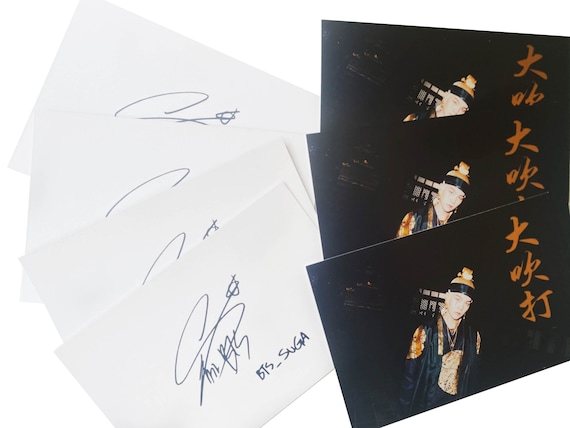 サイン入りポストカード SUGA Signed SUGA Postcard AGUST D-2 Card With Signature - Etsy