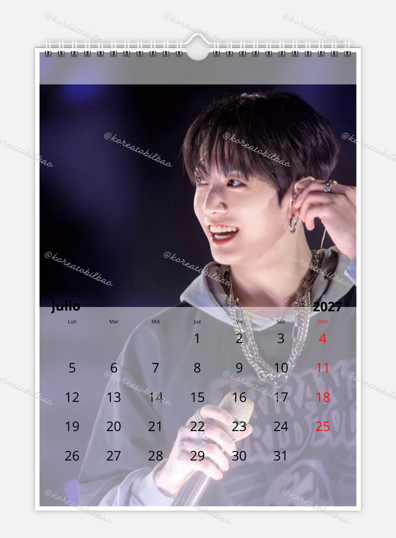 Jung Kook Tour Calendar BTS JK 2027 Calendar - Etsy
