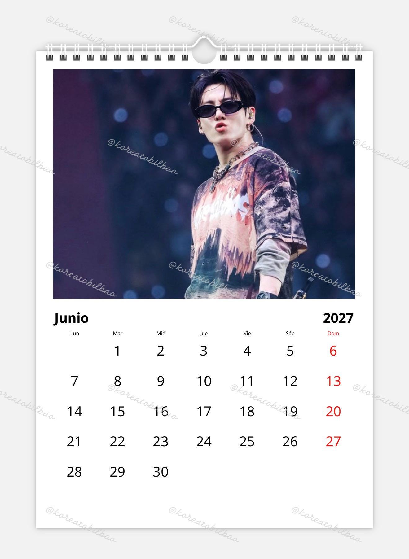 Jung Kook Tour Calendar BTS JK 2027 Calendar - Etsy