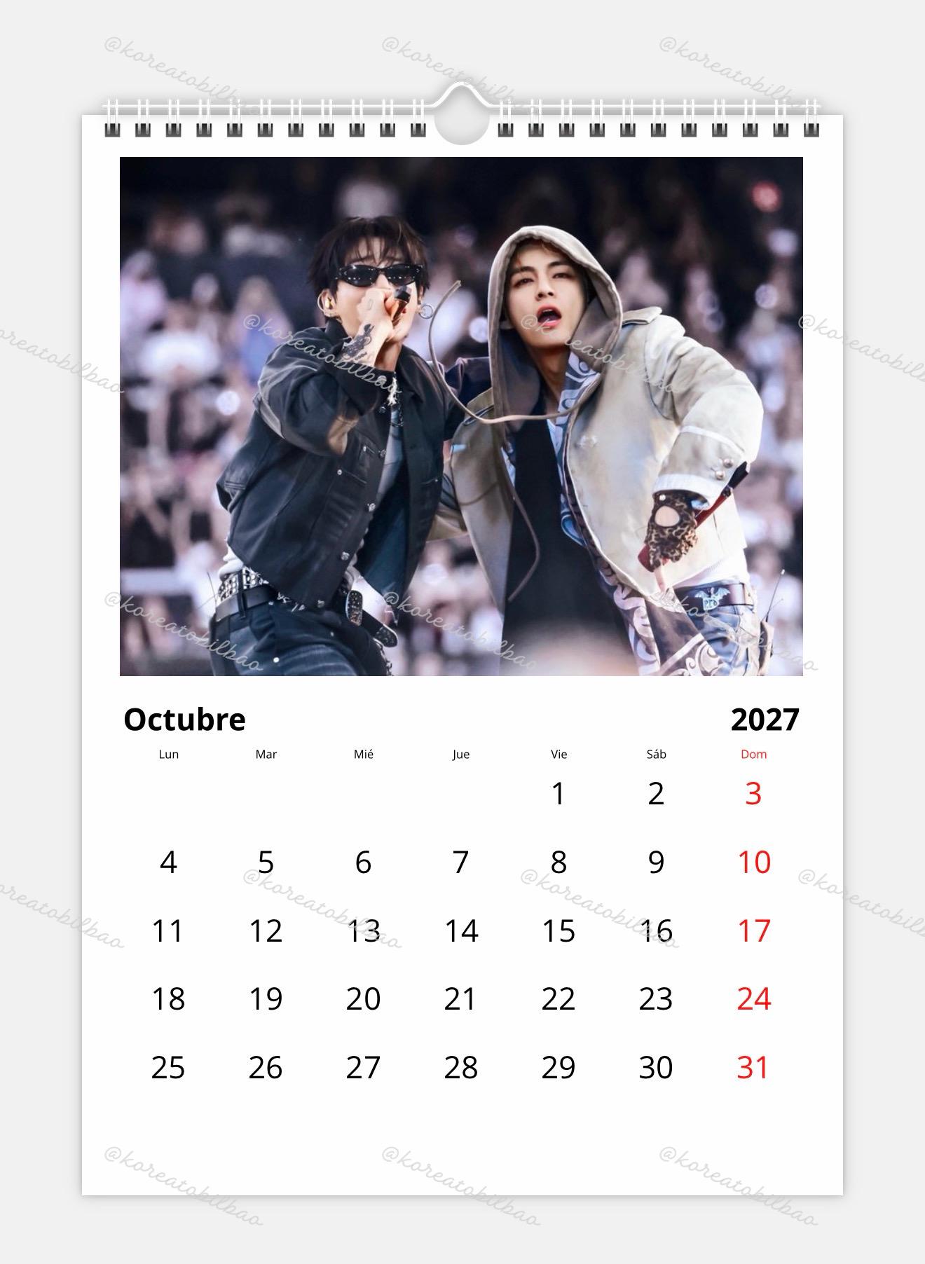 Jung Kook Tour Calendar BTS JK 2027 Calendar - Etsy
