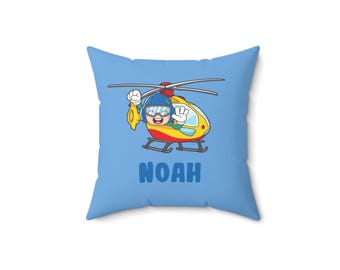 Almohadas de helicóptero personalizadas para niños, regalo de cumpleaños - NOAH