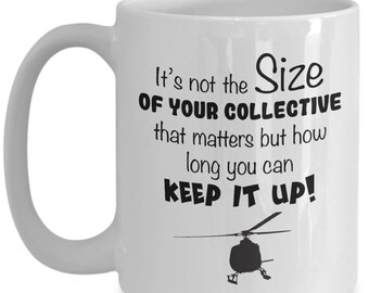 Collective Size Funny Helicopter Pilot Mug, Custom Helicopter Mug Gift