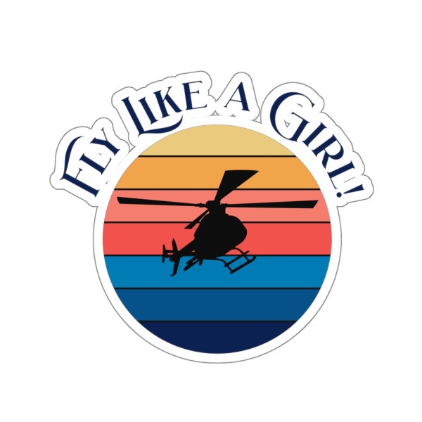 Fly Like A Girl Customized and Personalized Sunset Design Kiss-Cut Stickers