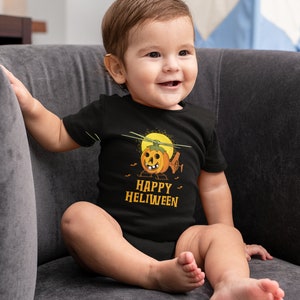Happy Helliween Infant Onesie, Helicopter Pilot Infant Onesie, Halloween Onesie, Halloween Creeper