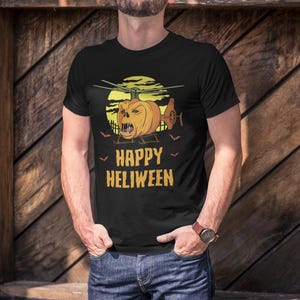 Happy Heliween Helicopter Shirt, Helicopter Pilot Halloween T-Shirt, Helicopter Halloween shirt