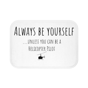 Pilot Gift Bath Mat Aviation Bath Mat Helicopter BatchMat Colorful Bath Mats
