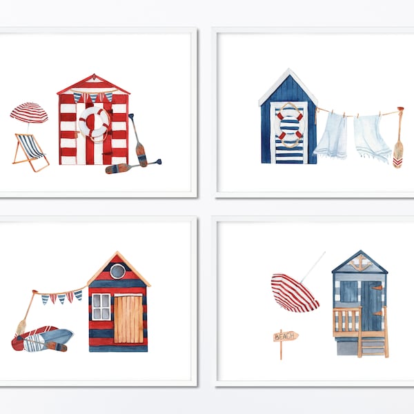 Beach Hut Wall Art Etsy