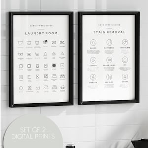 Tvättguide utskriftsset | Tvättsymbol och fläckborttagningstabell (digital nedladdning)