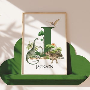 Personalisierter Dinosaurier Druck, Dinosaurier Kinderzimmer Druck, Jurassic Name Druck, Dinosaurier Wandkunst, T-Rex Dinosaurier Schlafzimmer Poster, Brontosaurus
