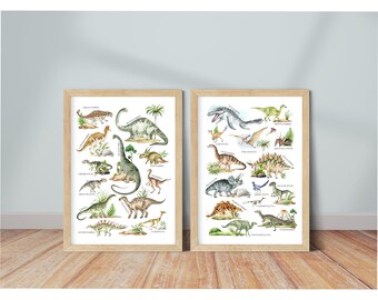 Dinosaur A to Z, Boys Room Decor, Dinosaur Wall Art, Dinosaur Nursery Prints, Jurassic Dinosaur Prints, Boys Prints, Dinosaur Alphabet