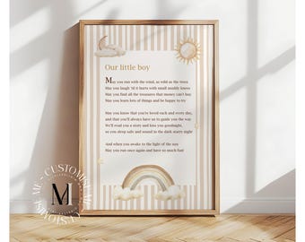 Impression de poèmes de livre de contes d'enfance, art mural neutre pour chambre d'enfant, cadeau nouveau-né fantaisiste, options personnalisées