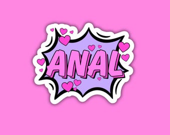 Anal Hearts Holographic Sticker - Kinky Feminist Laptop Decal